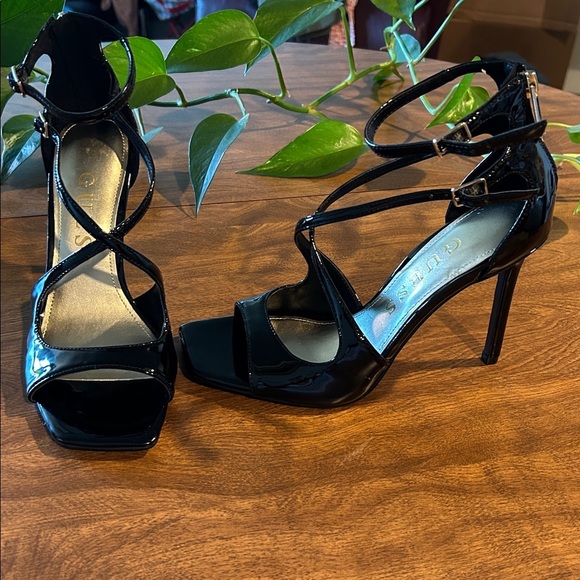 Guess Black Strappy Heels - Picture 1 of 8